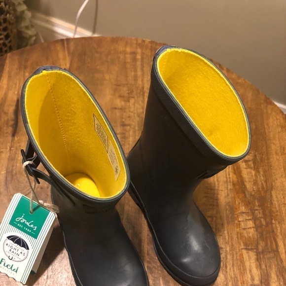 Joules Rubber Rain Boots, Kids size 12, BNWT - Picture 4 of 10